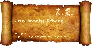 Kutnyánszky Róbert névjegykártya