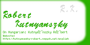 robert kutnyanszky business card